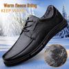 Men's Cowhide Leather Business Shoes - Soft Sole, Non-Slip, Sizes 45-46, Lace-Up, Ideal for Middle-Aged and Elderly Dads