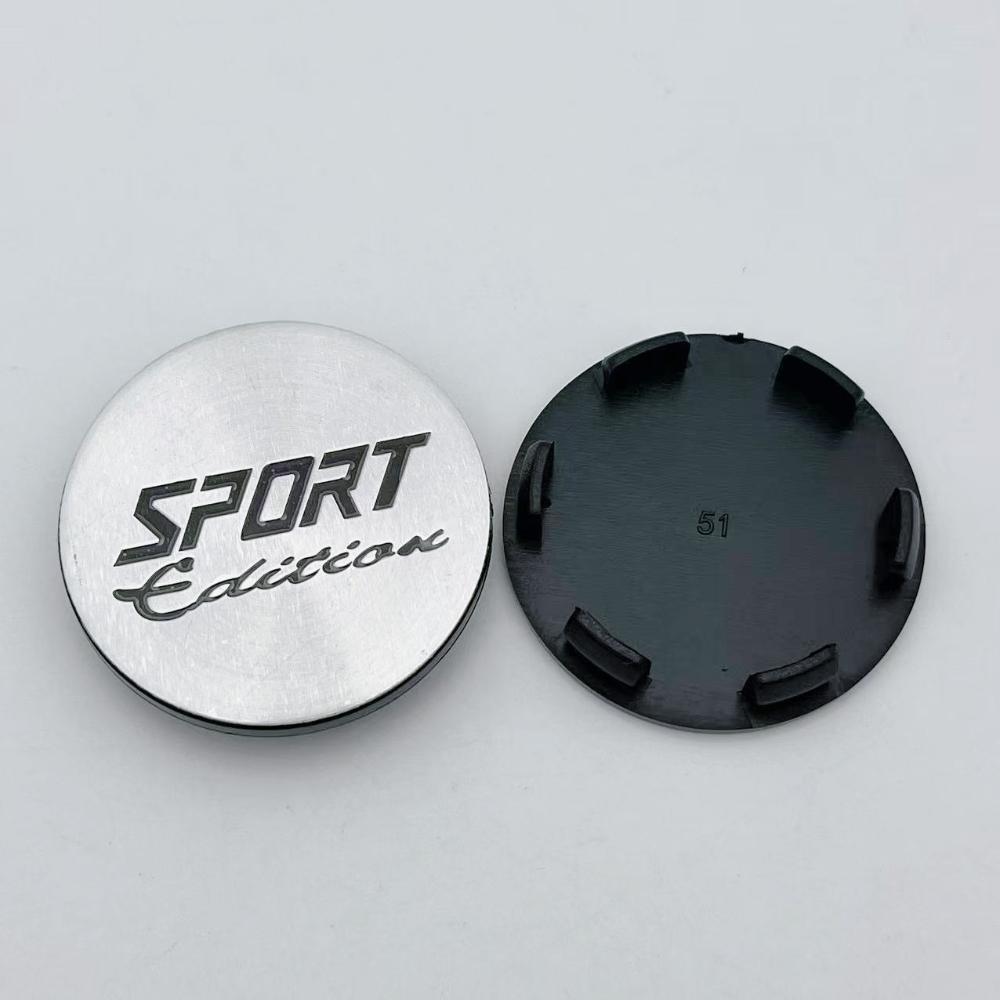 4pcs 51mm Sport Edition Logo Emblem Car Wheel Center Caps Wheel hubcaps Auto Rim Centre Cover Black/Sliver Car Accessories
