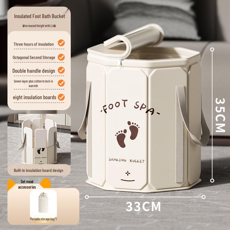 Folding Insulated Foot Bath Bucket for Adults and Dorms