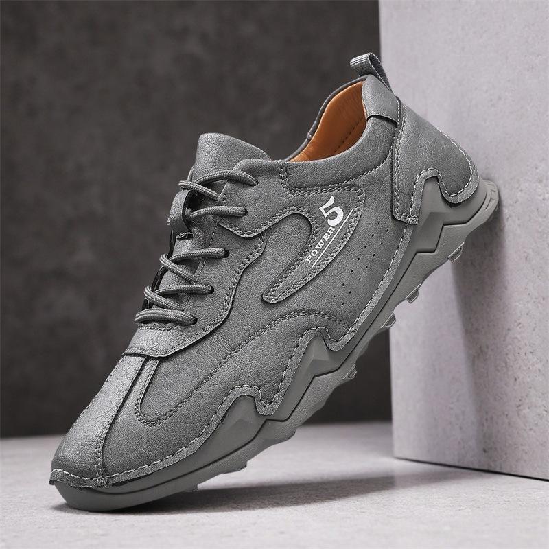 

Large size men s shoes octopus low-top casual shoes Doudou shoes men s flat leather shoes 46 серый