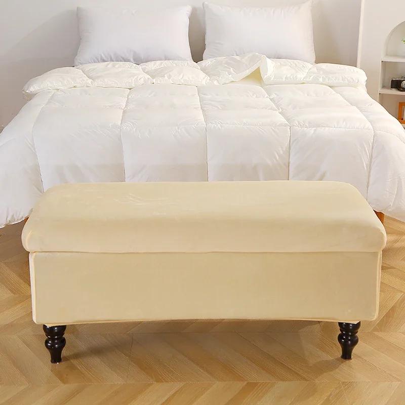 Husă pentru otomană de depozitare din catifea Husă lungă pentru scaun pentru pian Huse pentru scaune extensibile, dreptunghiulare, pliabile Huse pentru suport pentru picioare de canapea