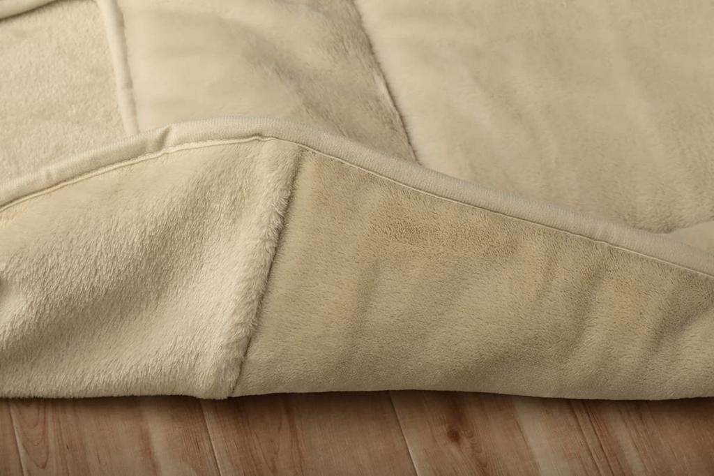 Ikehiko Kotatsu Futon, quadratisch, Lapias, platzsparend, milchig-beige, 170 x 170 cm, einfarbig, weich, flauschig, feminin, ca.. #6842719