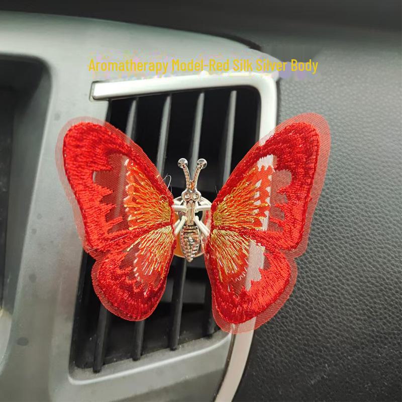 Ornamento da Console Auto a Farfalla Ricamata - Decorazione Curativa Bizzarra