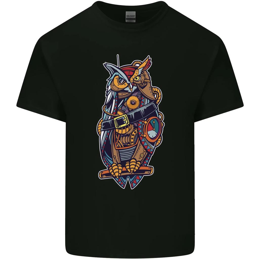 Funny Steampunk Pirate Owl Kids T-Shirt Childrens