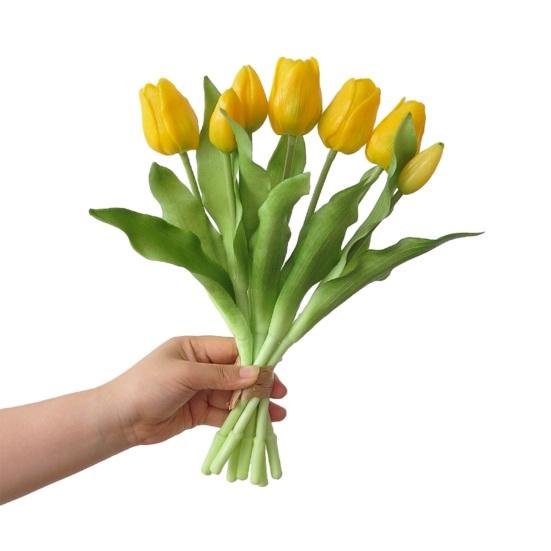 Artificial Tulip Flower 12" Real Touch Long Stem Fake Tulip Flower for Spring Easter