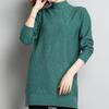 Mid-length Knitwear Women's Half High Neck Sweater Pullover Autumn Winter Warm Solid Knitted Sweater Jumper Female Tops Bottoming Shirt
