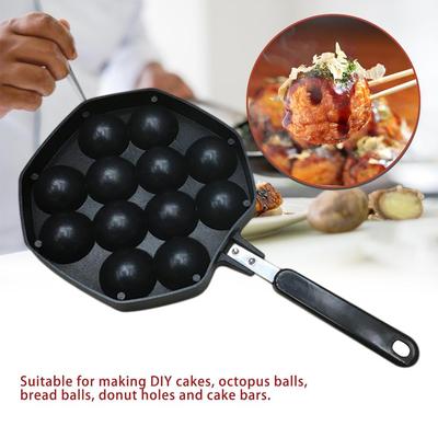 12 Holes Aluminum Alloy Pan Japan Professional Octopu Ball Maker Takoyaki Maker Cooking Tool Non-stick Frying Bakeware