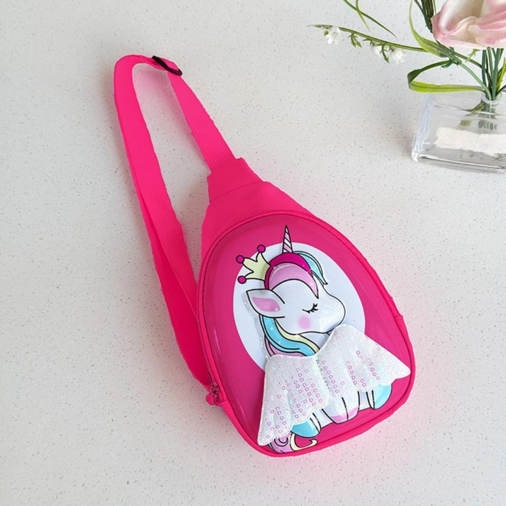 Cute Unicorn Kids Chest Bag Trendy Lightweight Eggshell Bag Kindergarten Boys and Girls One Shoulder Crossbody Bag