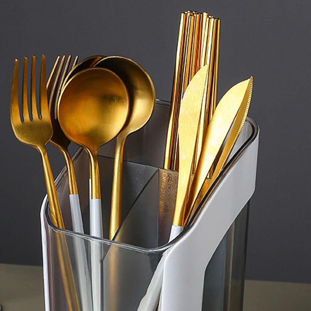 Utensil Drying Rack Chopsticks Holder Spoon Fork Drain Rack Basket Storage Organizer Compartment Box
