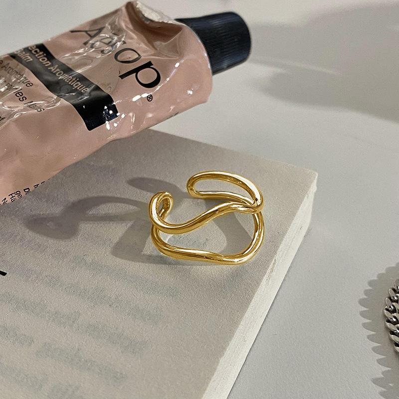 

Елегантні Прості Жіночі Кільця Відчуття Подвійний Шар Лінія Хвиля Кільце Жіноча Мода Легка Розкіш Проста Особистість Сотні Моделей Кільце на Палець