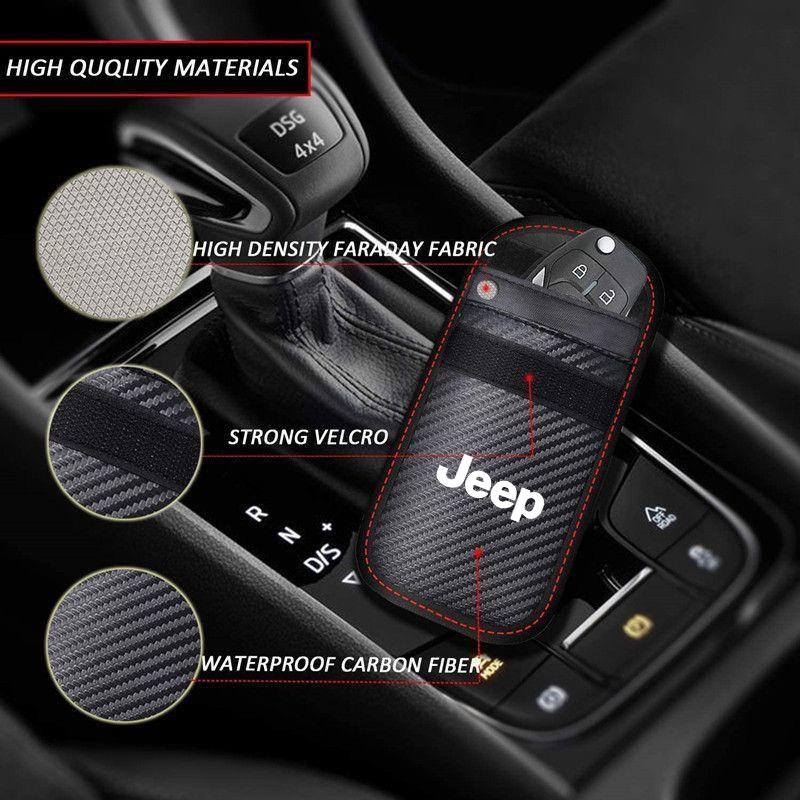 wert-gijn-Car Key Pouch Signal-blocking Faraday Bag Key Case Anti-theft Car Key Storage Organizer For Jeep Cherokee Renegade JK Renegade120000