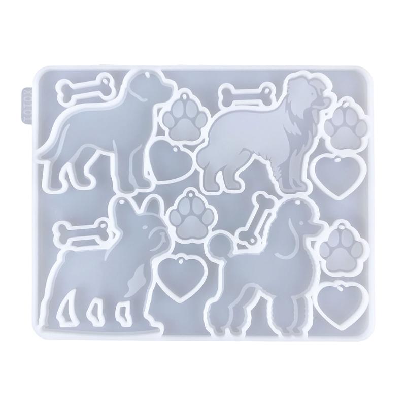 Silicone Keychain Molds Pendant Molds Clay Mould Dog Series Pendant Molds Silicone Hand Making Supplies for Pendant 1
