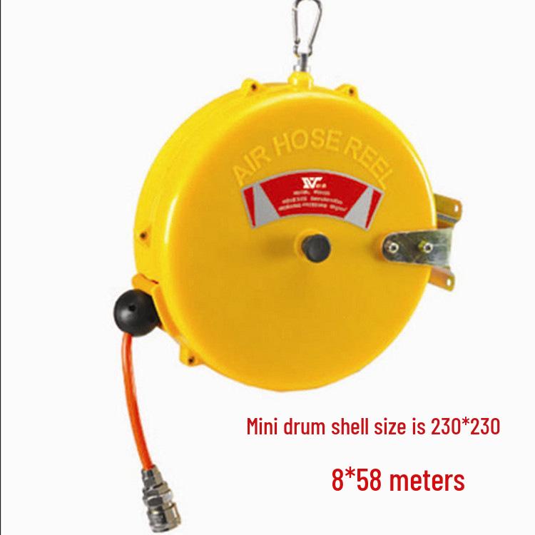 Retractable Air Hose Reel with 12*8MM Braided PU Hose for Pneumatic Tools and Car Detailing