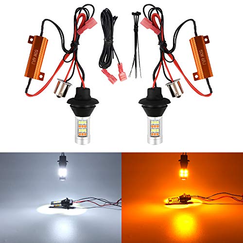 

Catland Указатель поворота Позиция S25 Односветодиодный комплект указателя поворота и позиции Янтарный Белый 2 цвета Лампа указателя поворота и позиции 1156 BAU15S PY21W Гипервспышка