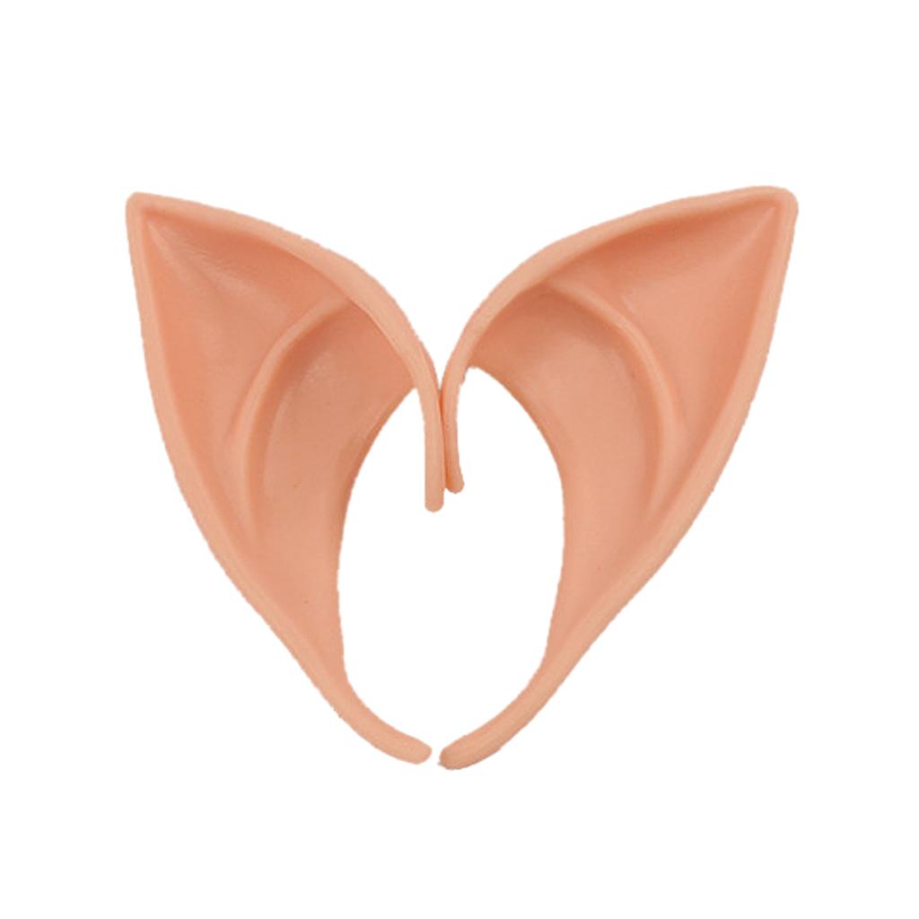1 Pair Elf Ears Lifelike Soft Pointy Reusable Fairy Pixie Elf Ears for Cosplay Halloween Christmas Any Themed Party