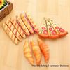 Creative Pizza and Hot Dog Bun Shaped Ballpoint Pen with Refrigerator Magnet - Student Gift Neutral Pen
