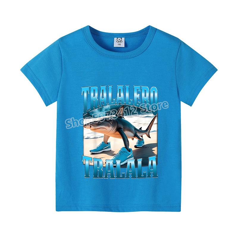 Italian Brainrot Color T-shirt Summer Short Sleeved Boys' Cute Clothes Children's Anime Top Cartoon Digital T-shirt Gift