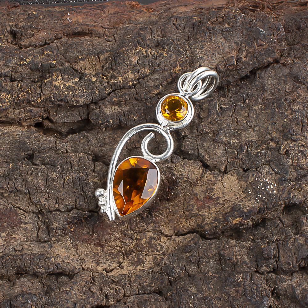 Citrine Gemstone Jewelry, 925 Solid Sterling Silver Pendant, Charming Citrine Silver Jewelry, Handmade Pendant For Wedding Gift