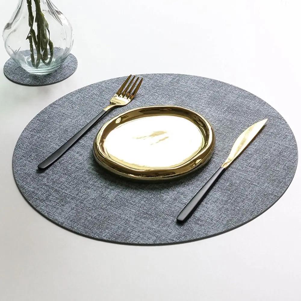 Nordic Style PVC Table Mat Large 33cm Cup Mat Heat Resistant Non-Slip Coaster Outdoor Picnic