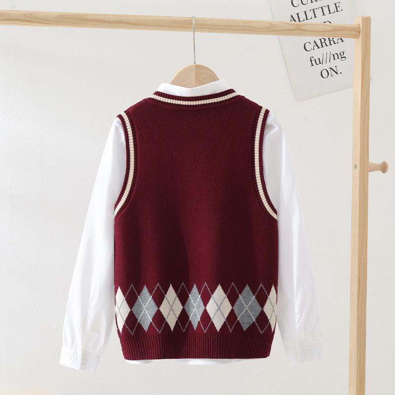 Children's Sweater Knitted Waistcoat Autumn/Winter Casual Vest for Boys and Girls