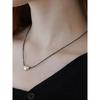 (925 Silver) Plump Heart String Necklace Nz2099