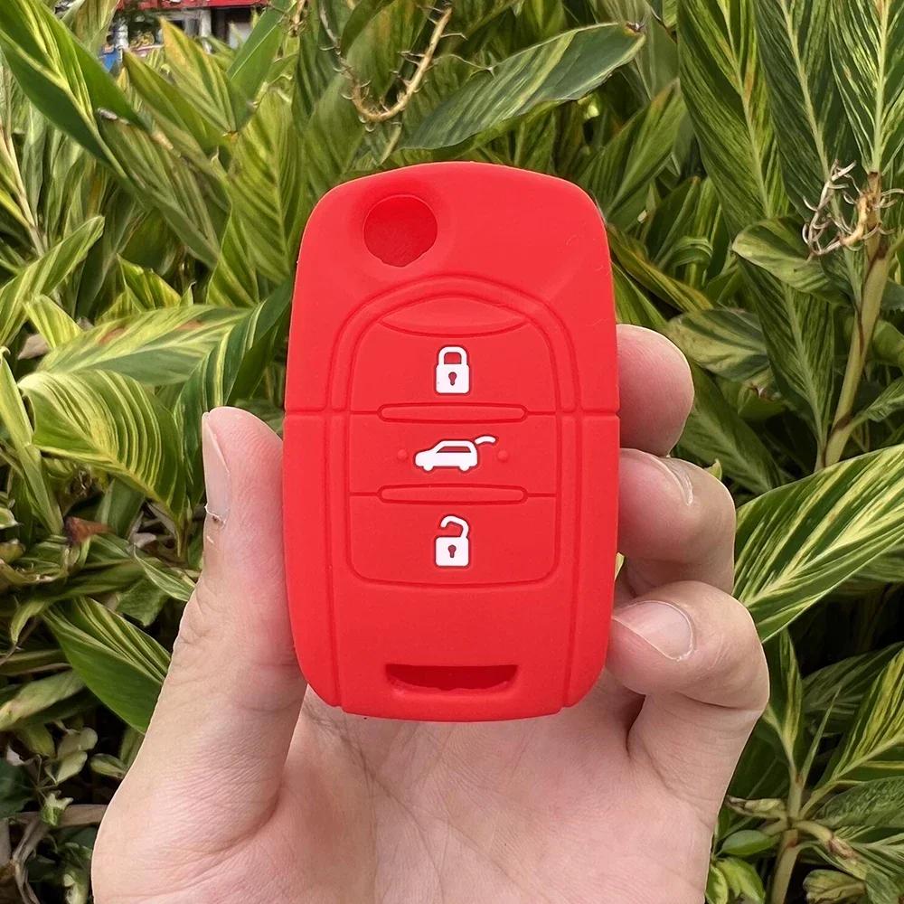 

3 Buttons Silicone Car Key Case Skin Protect Ccover for Wuling Hongguang Baojun 630 730 560 310 Flip Remote Keychain Accessories красный