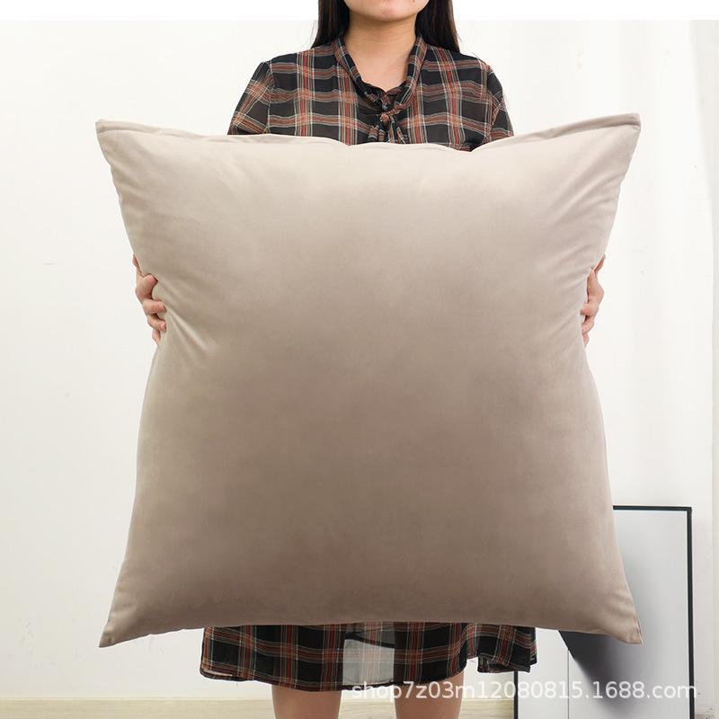 Soft Velvet Large Square Pillow Cover Sofa Cushion Living Room Back Bedside Cushions Case Protector Solid Color 80x80CM