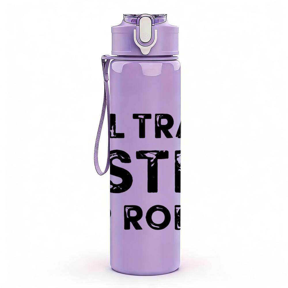 1PC Will Trade Sister For Robux Text 750ml Color Plastic Water Bottle Leakproof Flip Straw Lid For Sports Office Home Use
