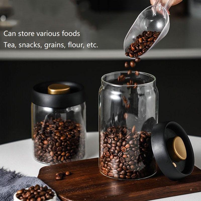 New Bean Coffee Storage Container Vacuum Seal Container Coffee Bean Storage Sealed Container  KFSN01