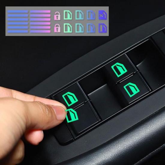 Multicolor Luminous Button Sticker Window Switch Decals Car Stickers Accessories
