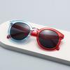 Novelty decoration funny sunglasses blue and red contrasting colors large frame round sunglasses new sunglasses women
