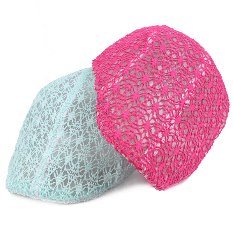 Lace Beret Ladies Silk Mesh Duck Tongue Hat Summer Travel Cool Cap Breathable Sun-shading Forward Cap Female Net Cap