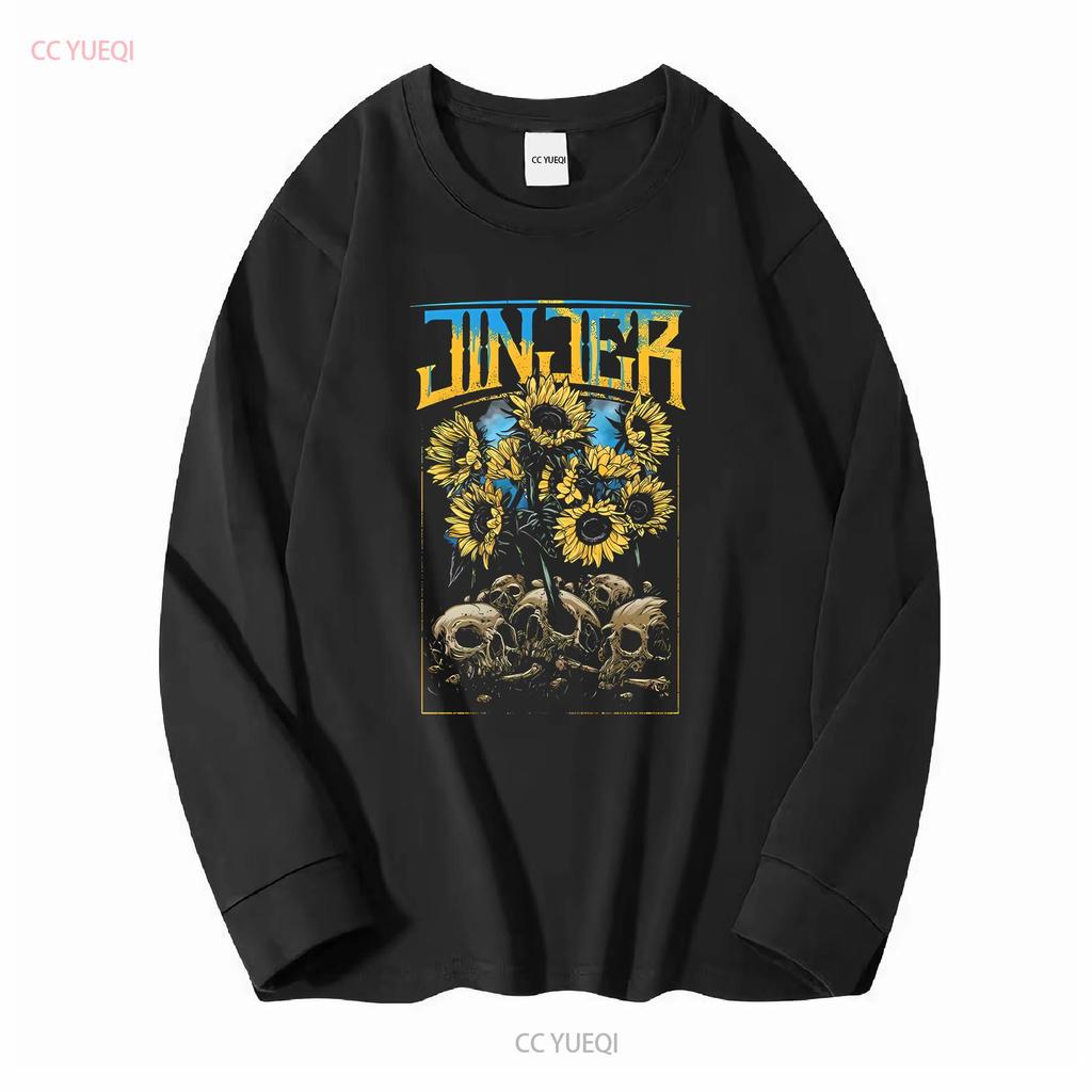 RETRO Jinjer Band Totenkopf Album T-Shirt Schwarz Alle Vintage Gewaschen Lässig Herren Unisex Vielseitig Leicht Stilvoll