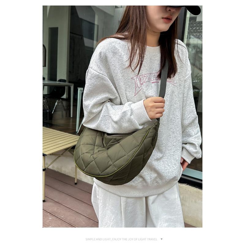 Fall Winter New Trendy Niche Diamond-Quilted Shoulder Crossbody Bag Dumpling Bag Premium Women Large Capacity Bag