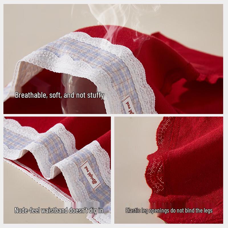 Urban Lady Women's Lucky Year Cotton Lace Briefs 3-Pack