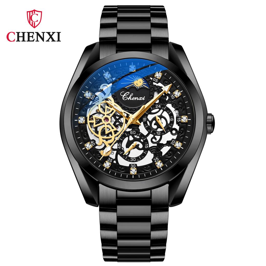New TOP Brand Luxury Men's Watch With Box Waterproof Sunrise Moon Star Automatic Men's Mechanical Watches