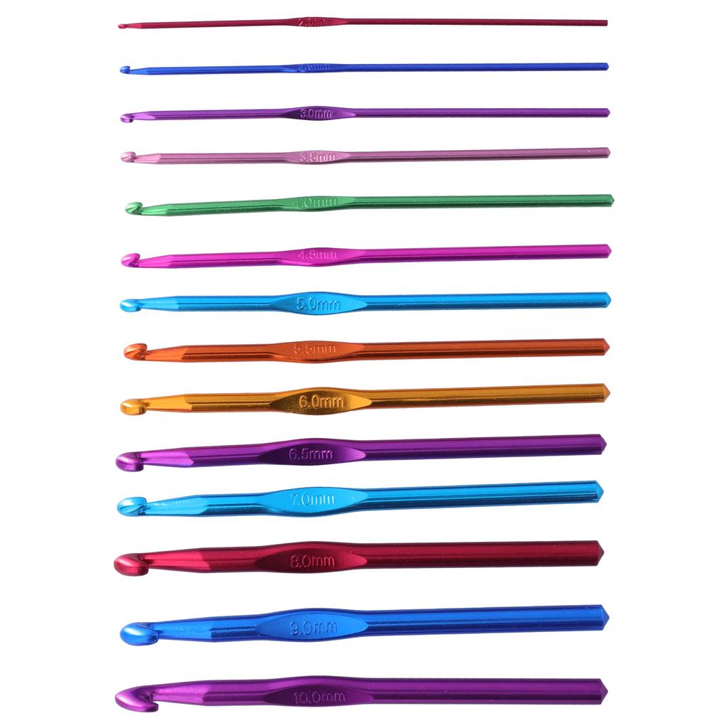14pcs Crochet Hooks Ergonomic Handle Lightweight Durable Knitting Supplies for Mothers Girls