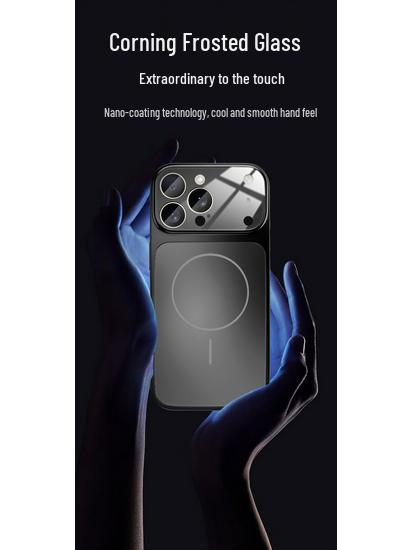 Instant iPhone 16/15 Pro Max Magnetic Corning Glass Case, 17-Window Compatible.