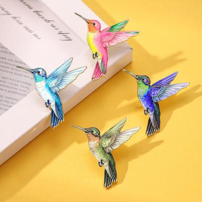 Personalized and Creative Colorful Hummingbird Badge New Clothes Accessories Cute Brooch Bird Clothes Bag Accessories