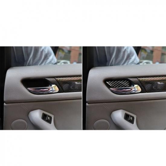Carbon Fiber Door Handle Bowl Cover Interior Trim For BMW 3 Series E46 1998-2005