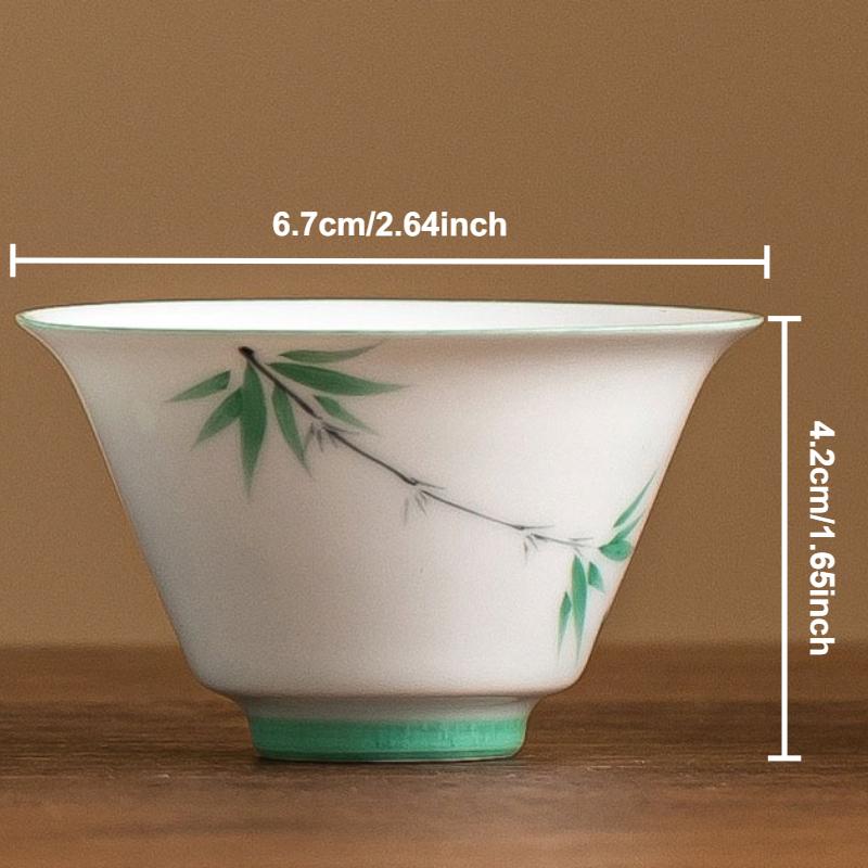 Hand-painted Bamboo Master Cup Ladies Personal Tea Cup Bowl Chinese Ceramic Kung Fu Teaware Retro Tea Ceremony Household Teacups
