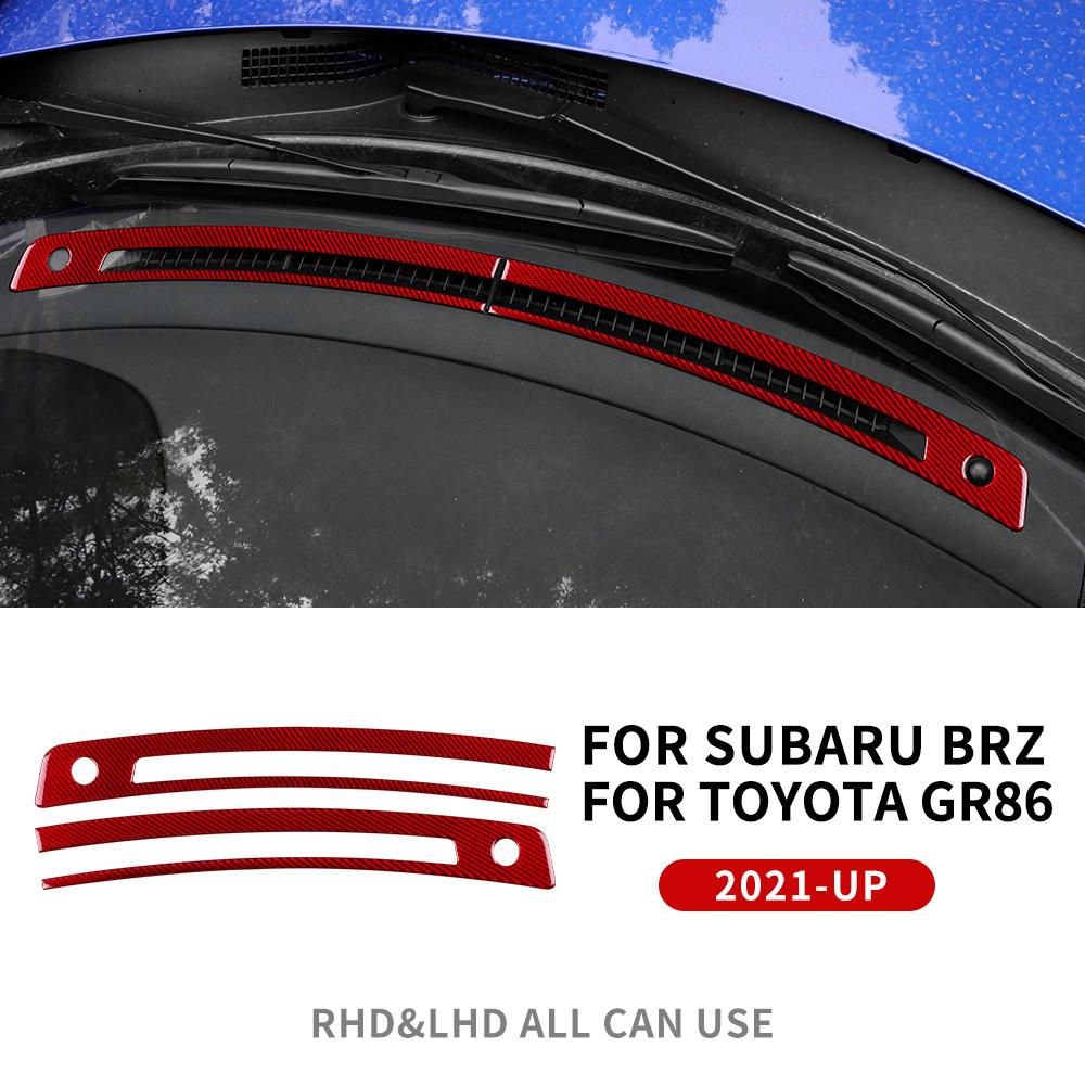 Real Soft Carbon Fiber Trim For Subaru BRZ Toyota GR86 2021 2022 2023 2024 Center Console Defogging Outlet Sticker Accessories.