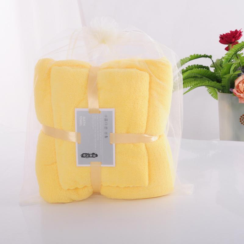 Coral Fleece Bath Towel Set: Two-Piece Parent-Child Gift, Perfect for Weddings & Promotions