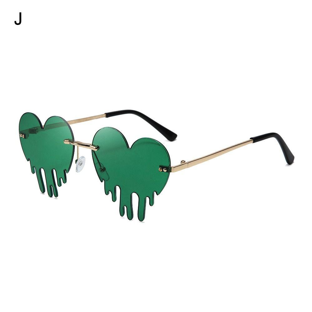 Rimless Women Men Green Four Leaf Clover Glasses St. Patrick'S Day Irish Shamrock Sunglasses Leprechaun Costume Glasses