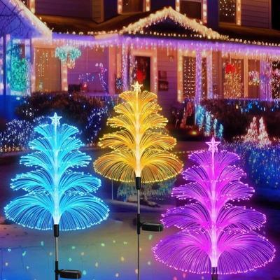 Luci Medusa Solari a Fibra Ottica Cambia-Colore per Cortile Esterno