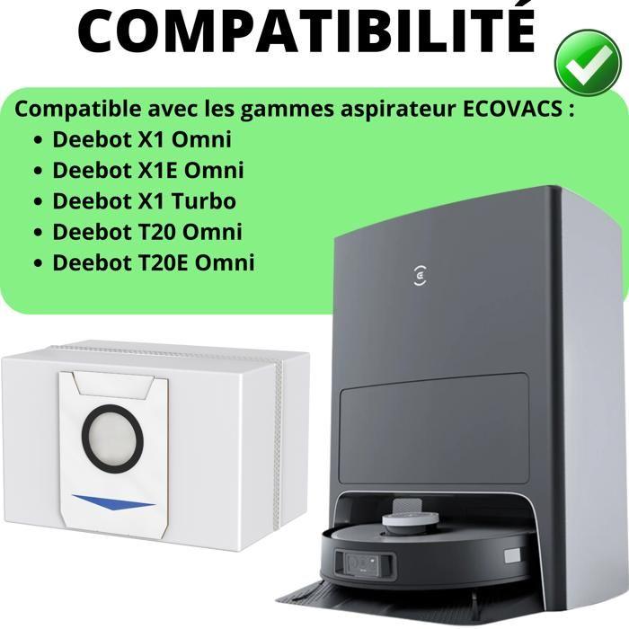 Sac aspirateur pour Ecovacs Deebot X1 Omni/X1E Omni/X1 Turbo/T20 Omni/T20E Omni [Lot 10] Sacs poussière remplacement