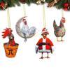 KX4B Christmas Chicken Hanging Pendant Acrylic Animal Ornament for Christmas Tree Car