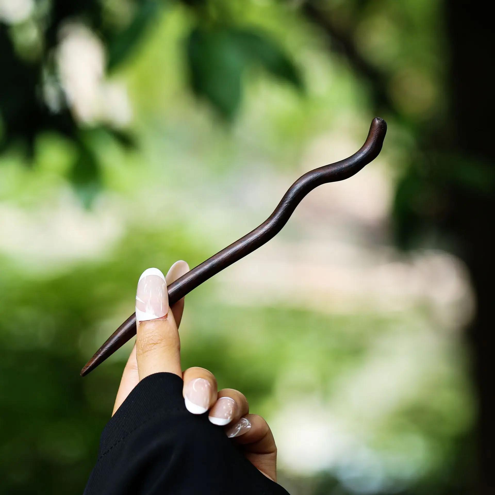 

Ретро эбеновая заколка для волос китайский античный стиль резная заколка простая темпераментная ципао ханфу прическа аксессуары для женщин