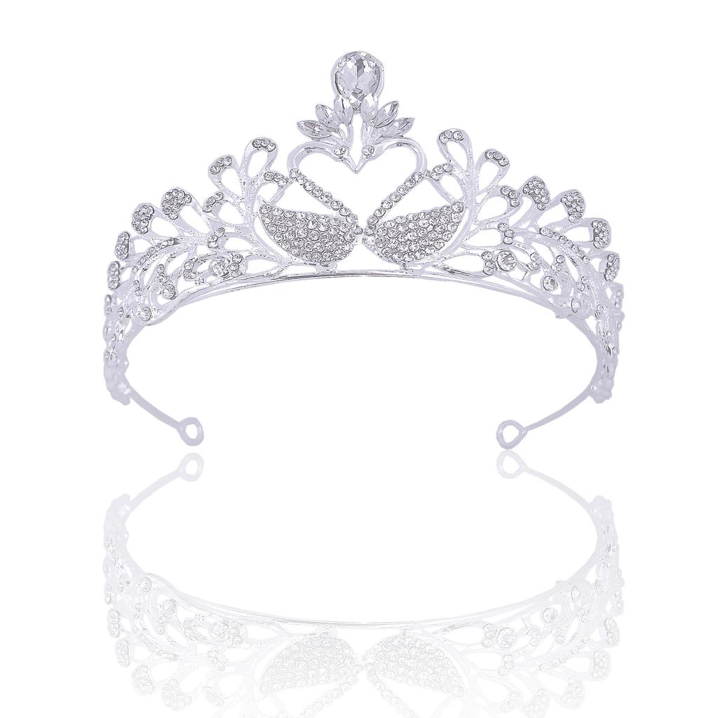 Wedding Headwear New Alloy Rhinestone Swan Crown Korean Style Fairy Photography Photo Wedding Accessories Bridal Crown