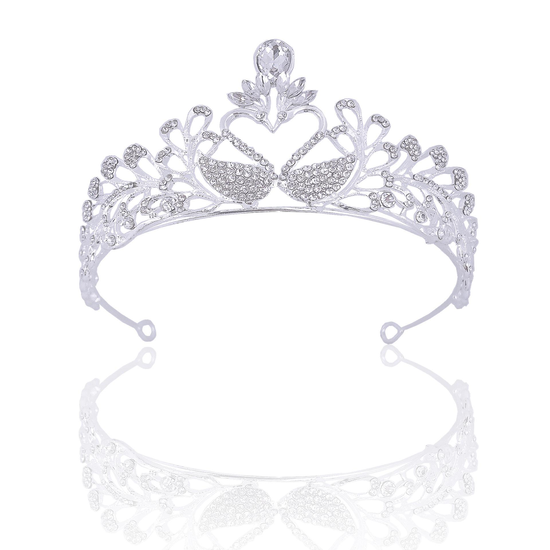 

Wedding Headwear New Alloy Rhinestone Swan Crown Korean Style Fairy Photography Photo Wedding Accessories Bridal Crown